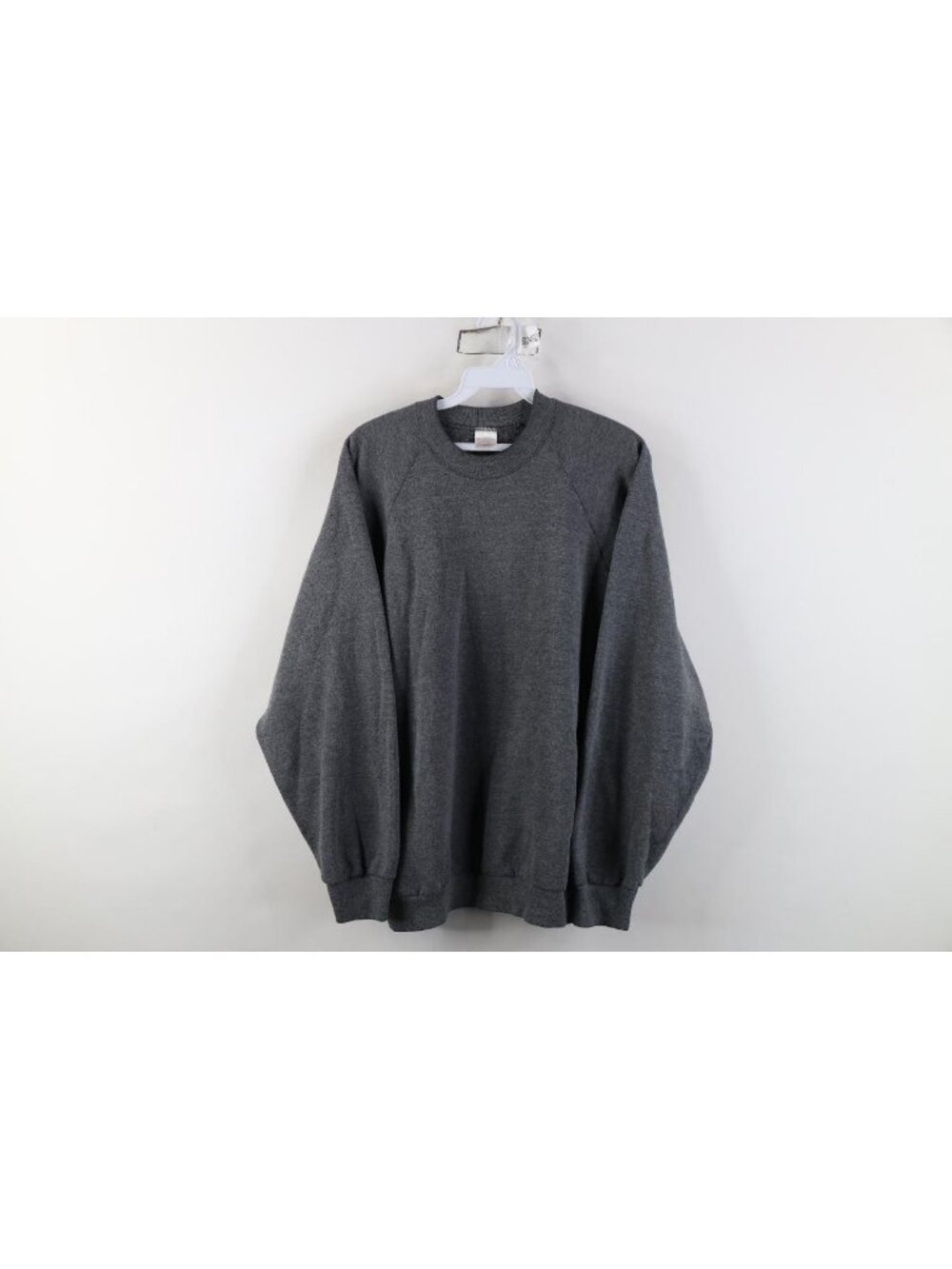 Vintage 90s Streetwear Womens XL Faded Blank Raglan Crewneck Sweatshirt Gray USA